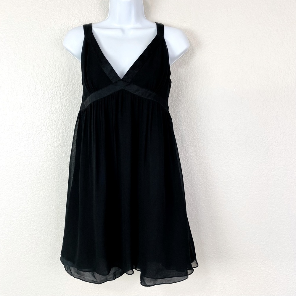 Emma Caine Black Silk Baby Doll Evening Dress Size L